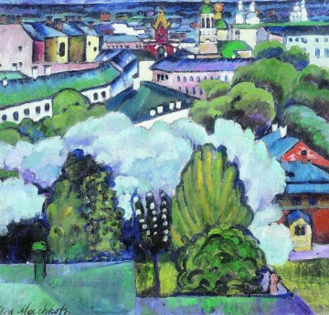 イリヤ・イワノビッチ・マシュコフ Painting - 都市景観 1911 イリヤ・マシュコフ